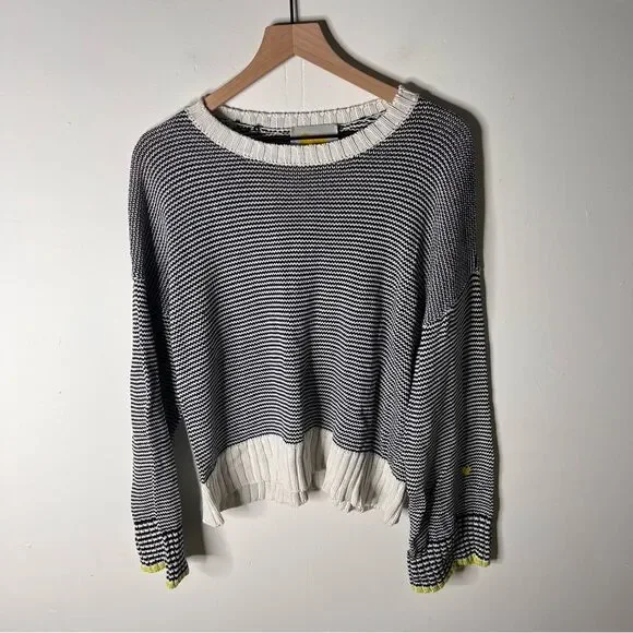 Kerri Rosenthal Blue and White Striped Sweater Silk/Linen Blend size Medium - Picture 4 of 11